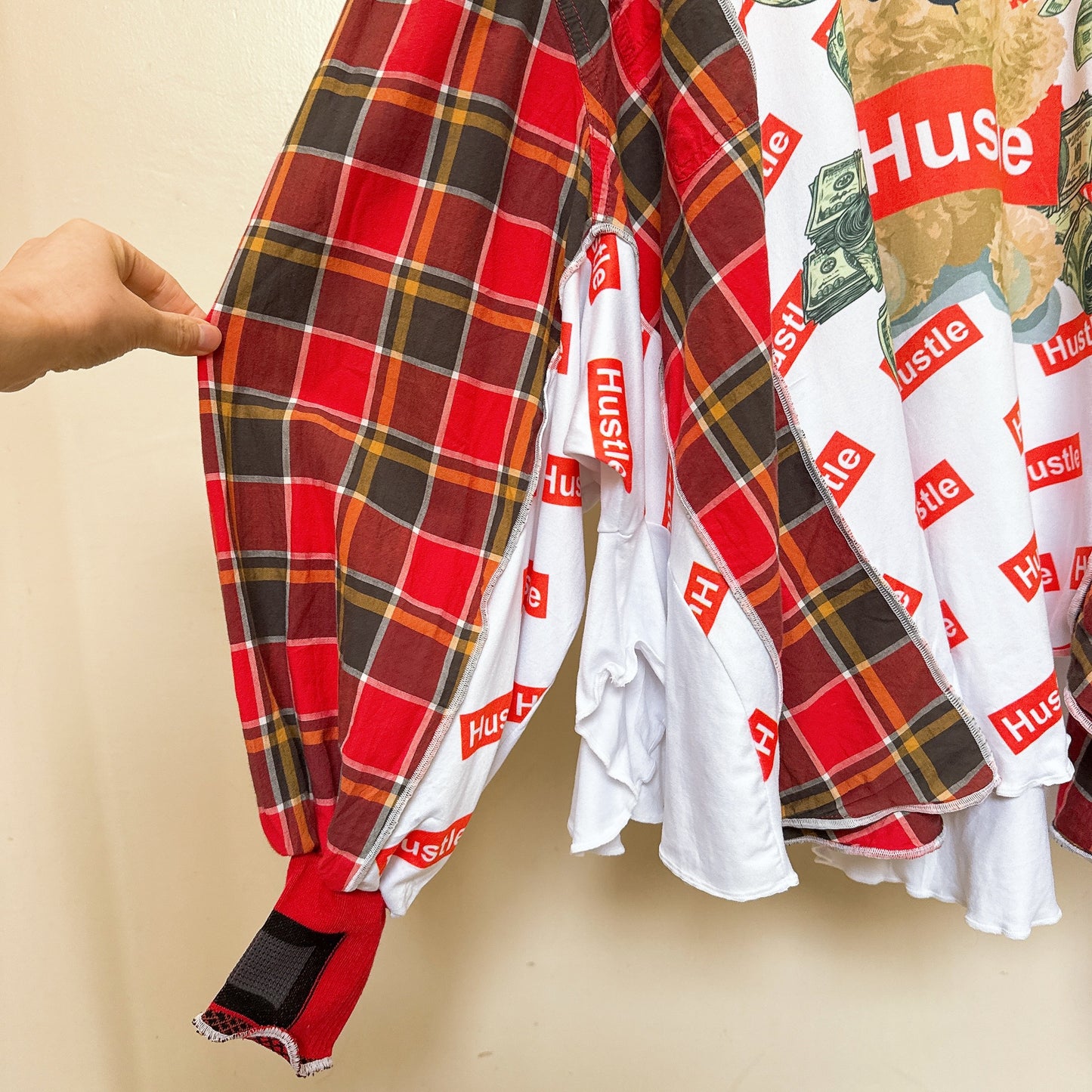 502224 くまさんグラフィックチェックシャツ Teddy bear plaid shirts