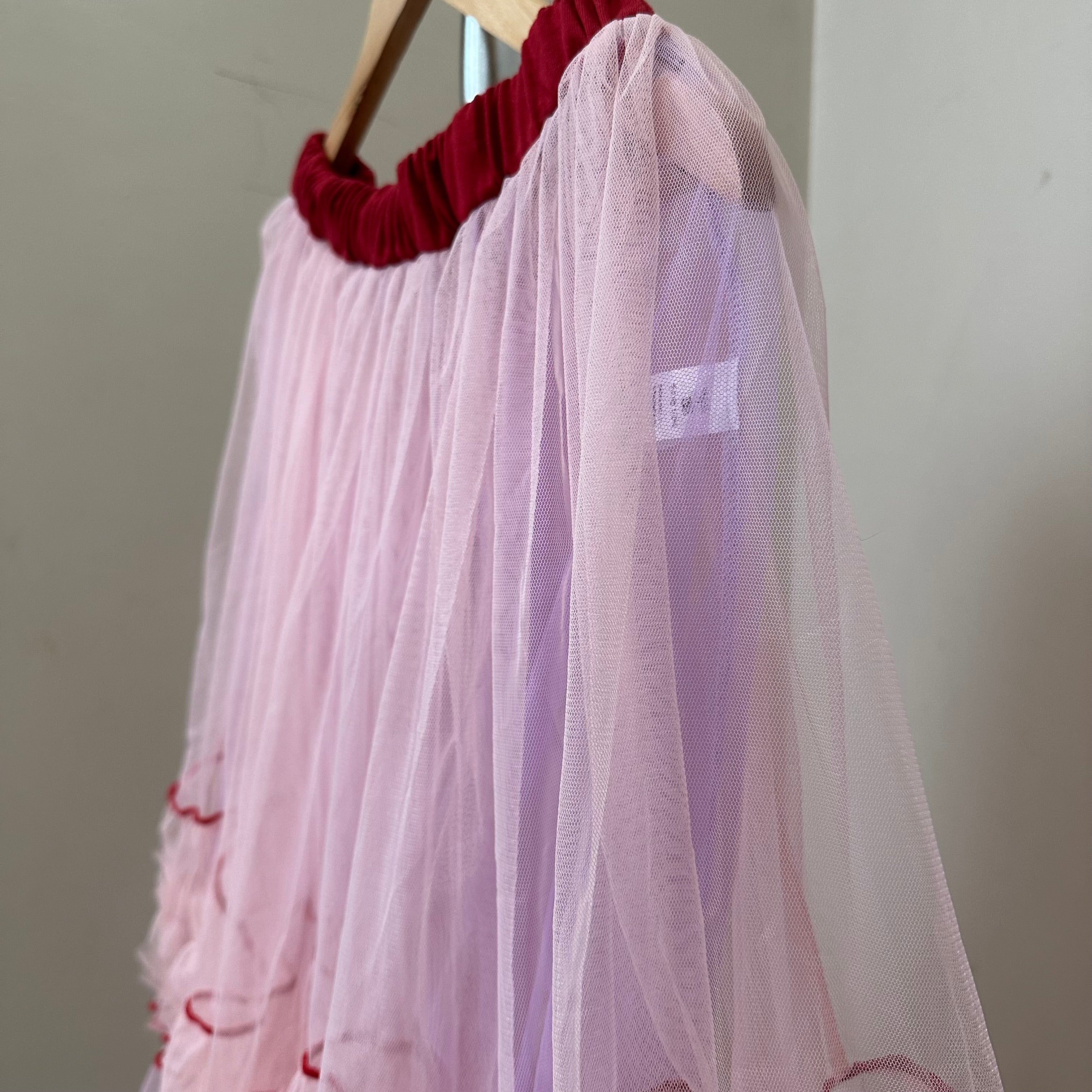 ピンク×パープルのチュールスカート