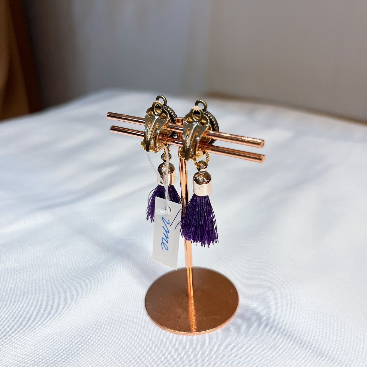 Mother‘s made × UME tassel earrings/violet