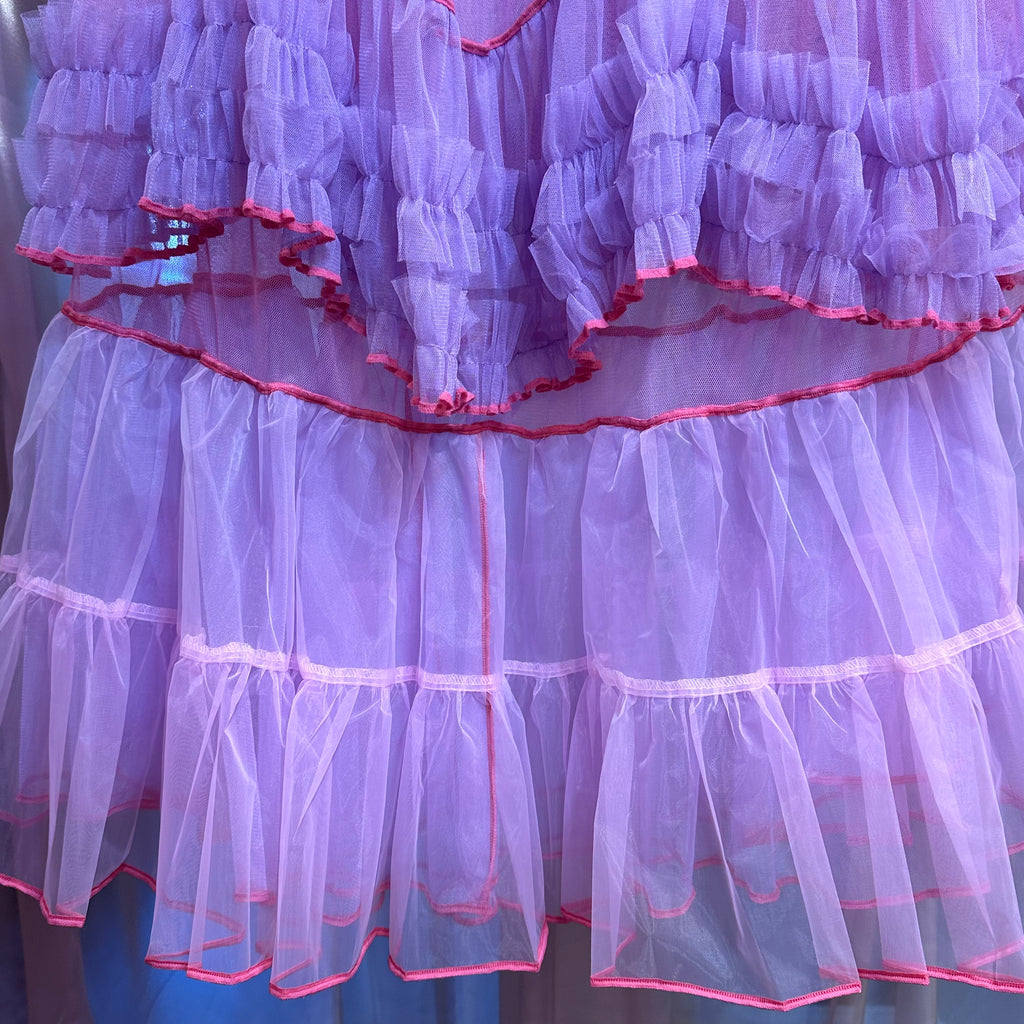 ピンク紫チュールスカート