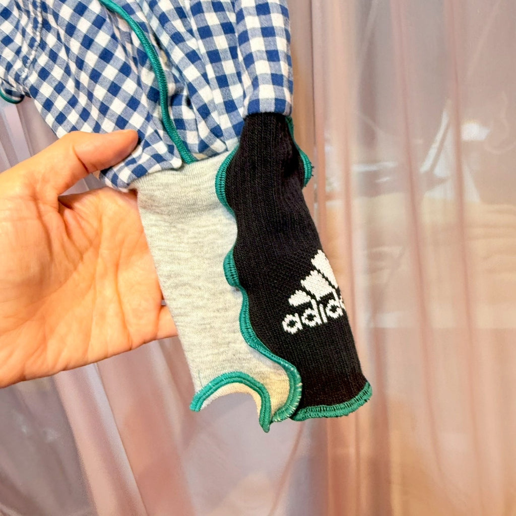 チュール付きチェックシャツ