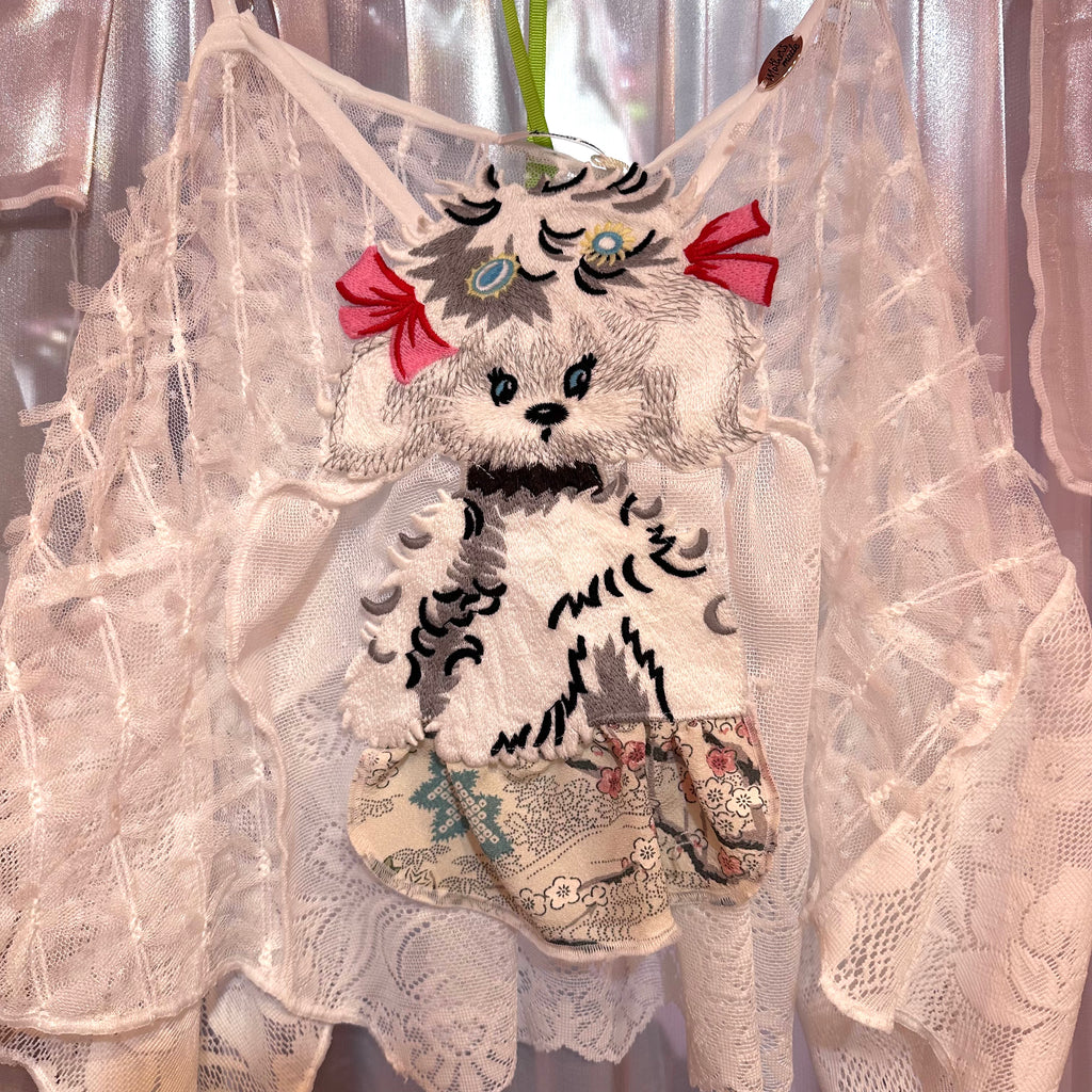 白いレースのワンちゃんキャミソール