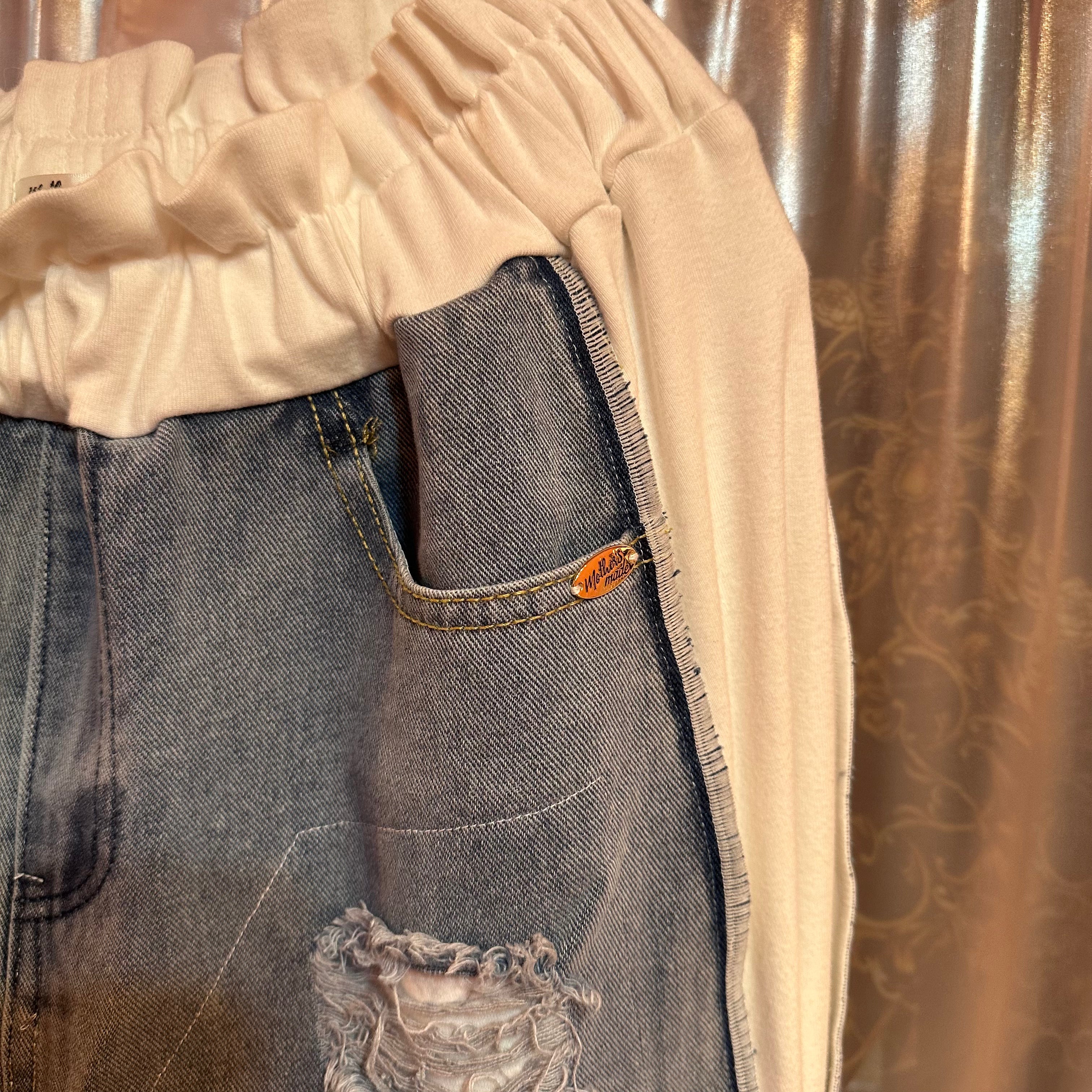 ニットパッチワークデニム