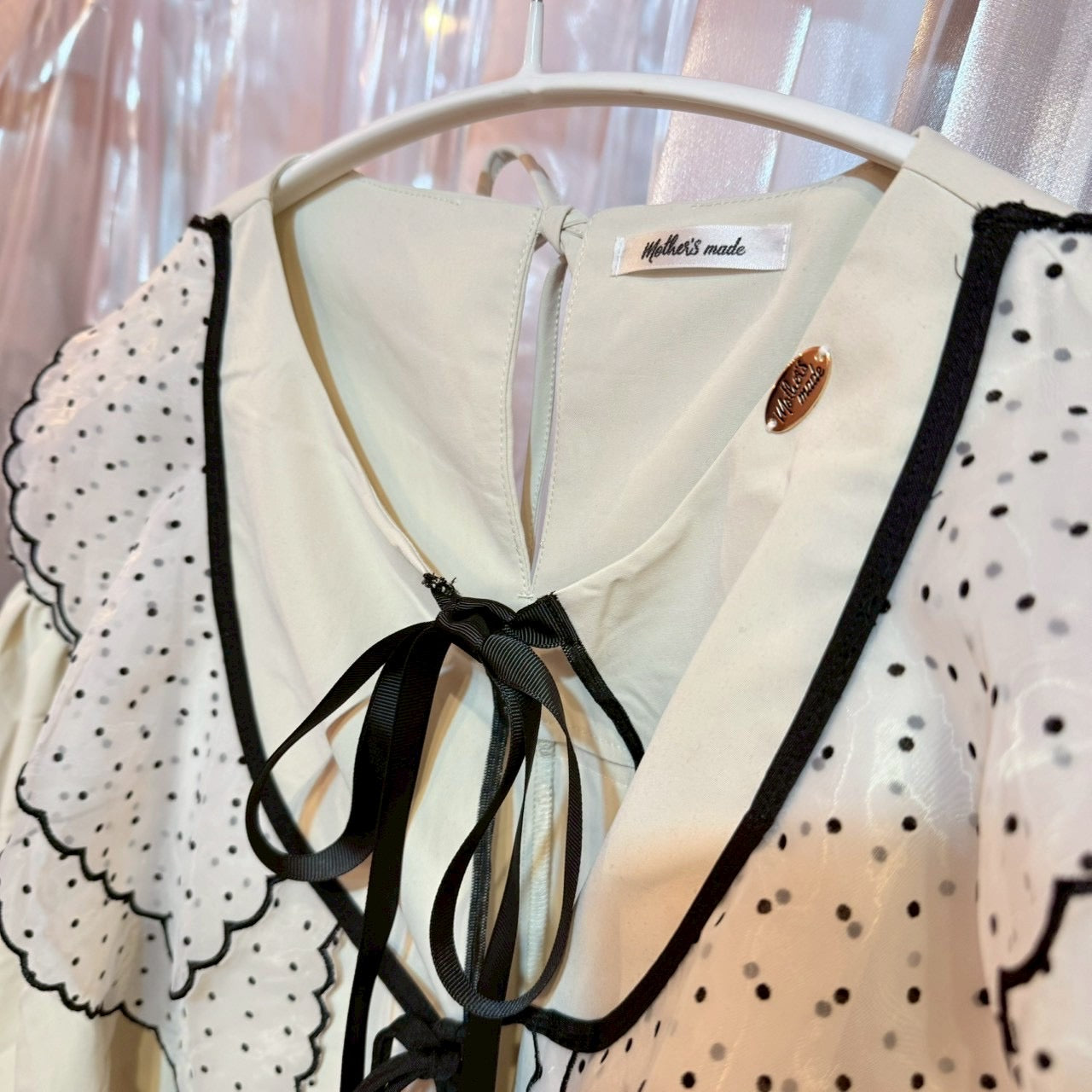 アイボリーレース刺繍バルーンスリーブジャケットハウリー