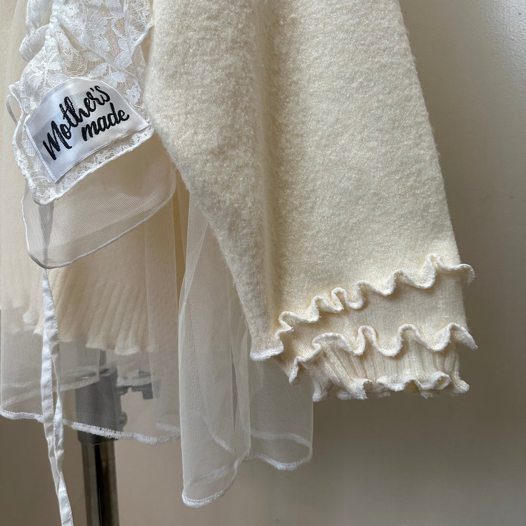 取り外し可能なレース付きチュールセーター