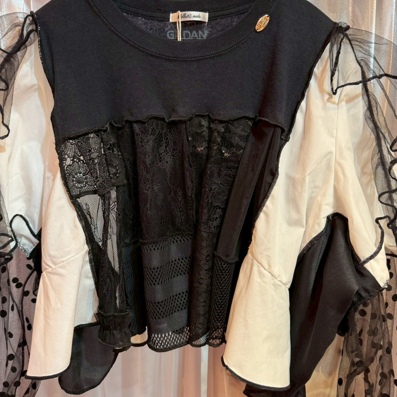 レースパッチワークブラウス