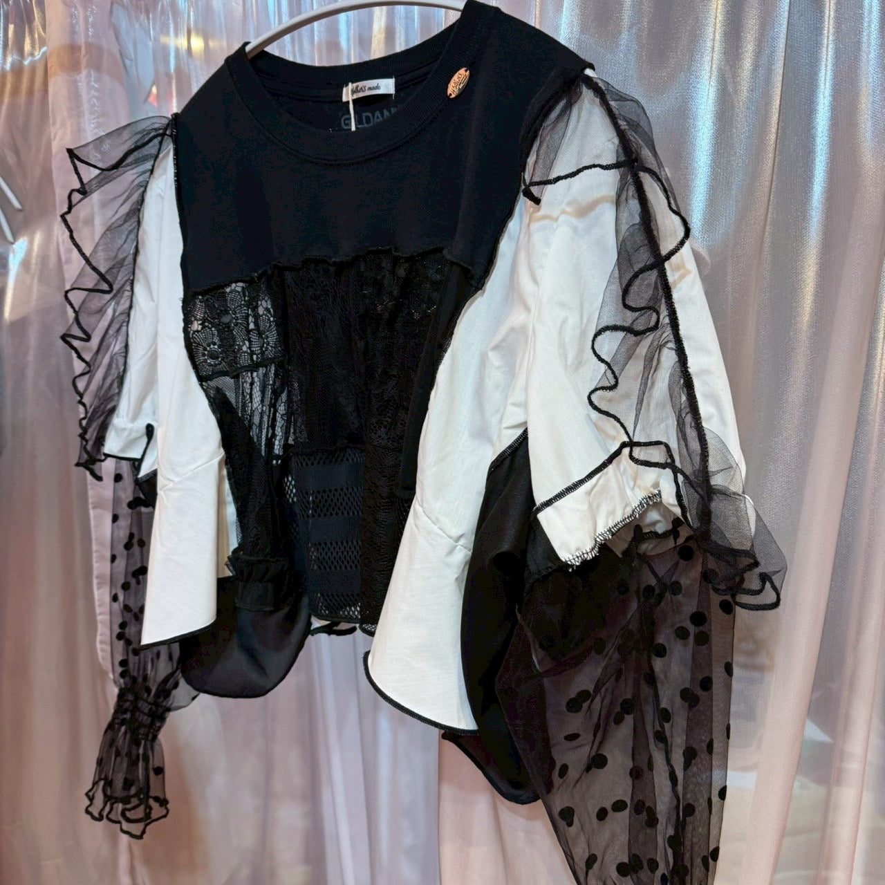 レースパッチワークブラウス