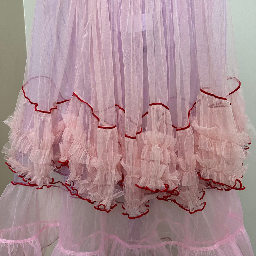 ピンク×パープルのチュールスカート