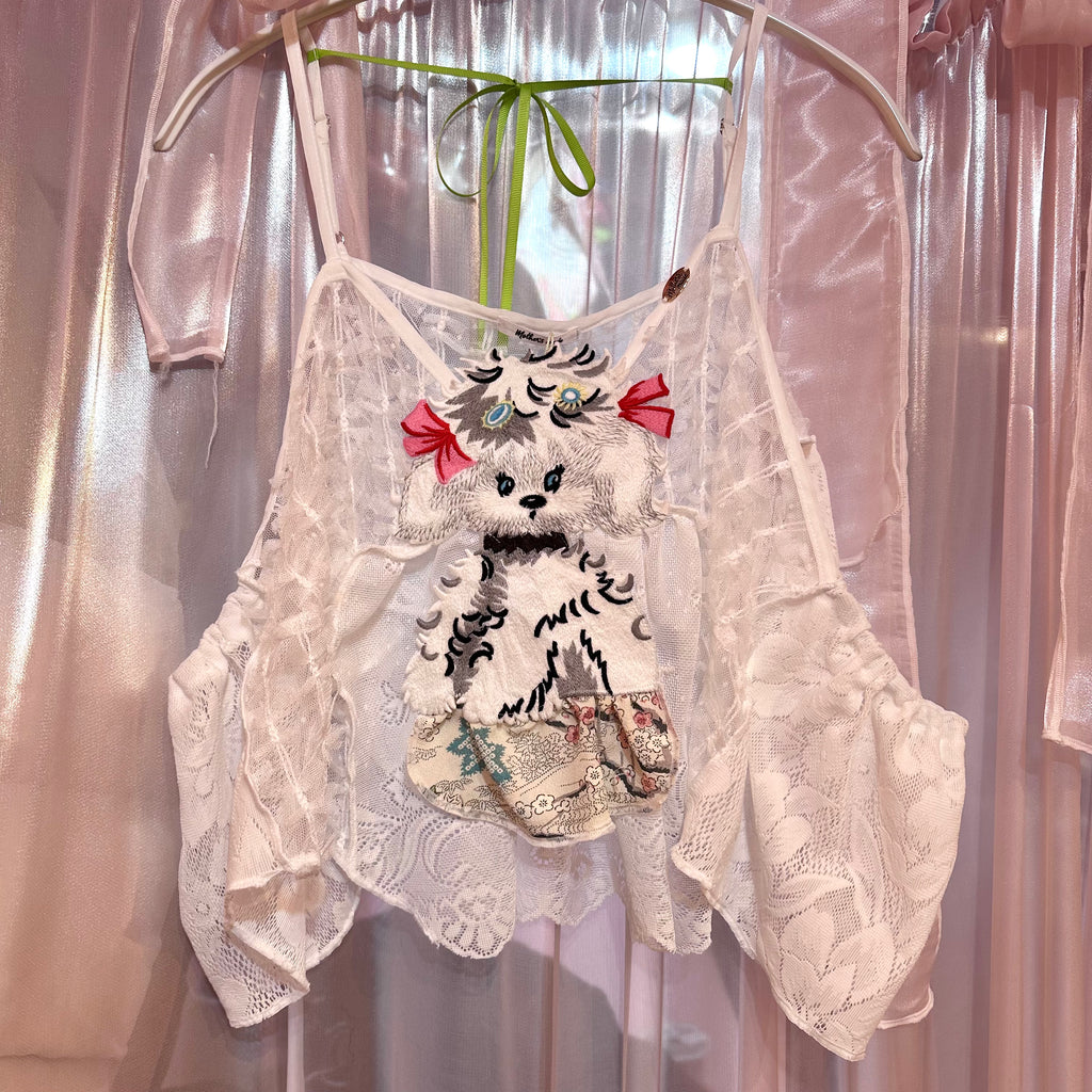 白いレースのワンちゃんキャミソール