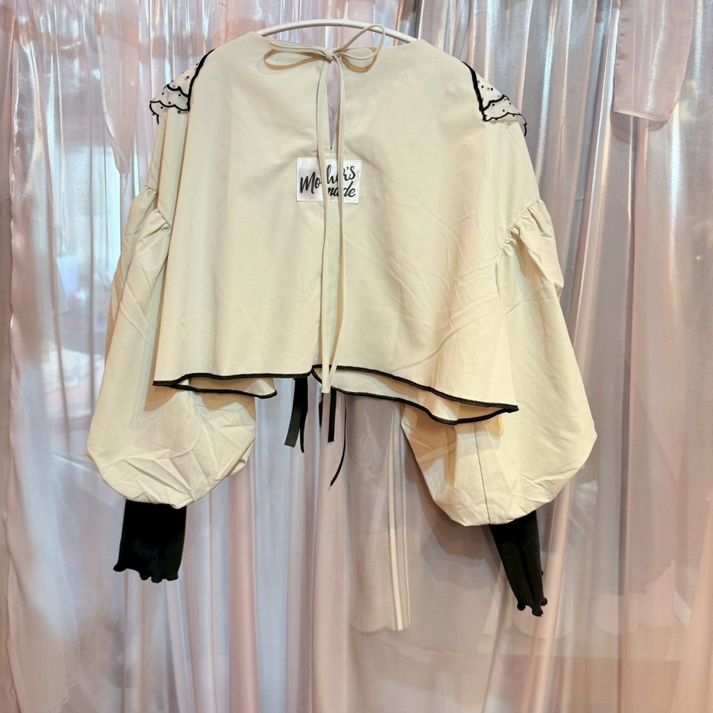 アイボリーレース刺繍バルーンスリーブジャケットハウリー