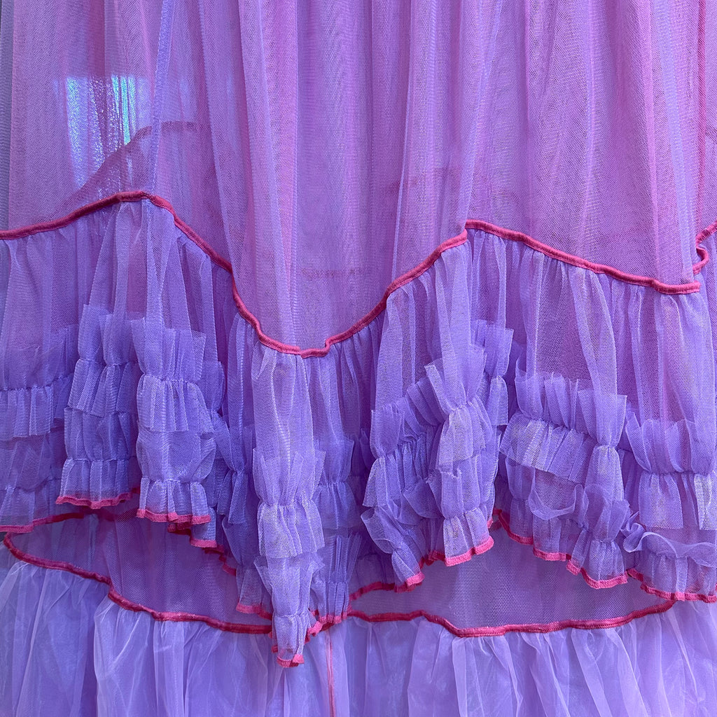 ピンク紫チュールスカート