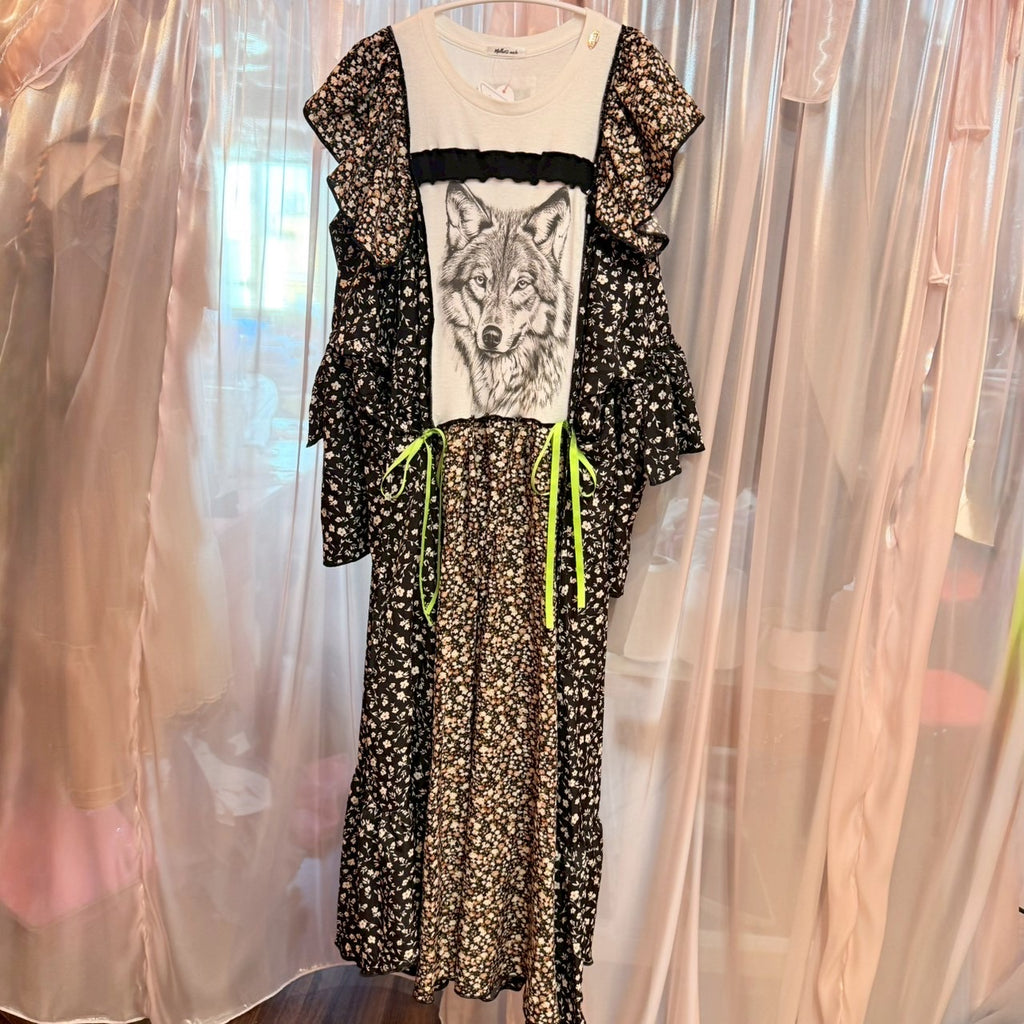 ウルフ花柄2-way OP