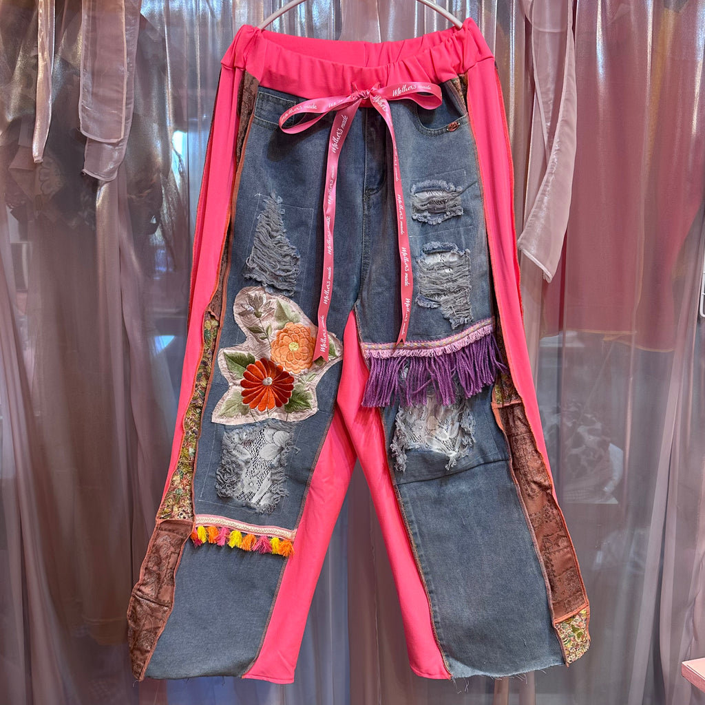 着物リメイクフリンジデニム