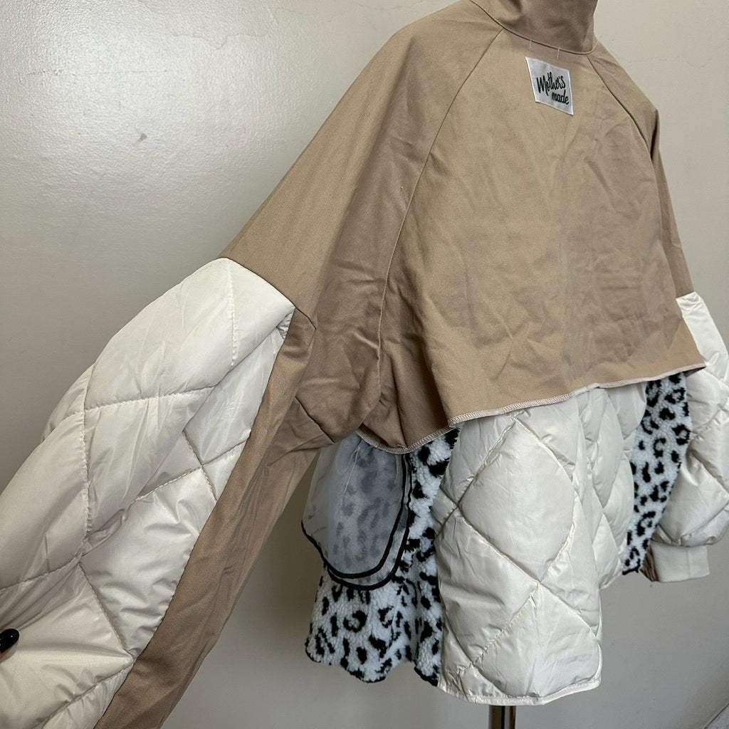 チャイナボタンチュール付きボレロジャケット 2点セット (ベージュ)