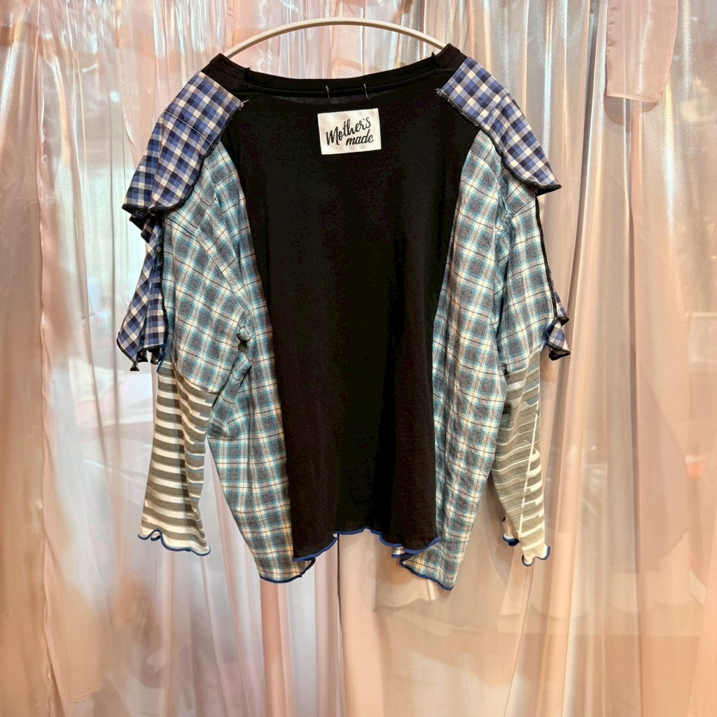 ブルーチェック2-wayトップス