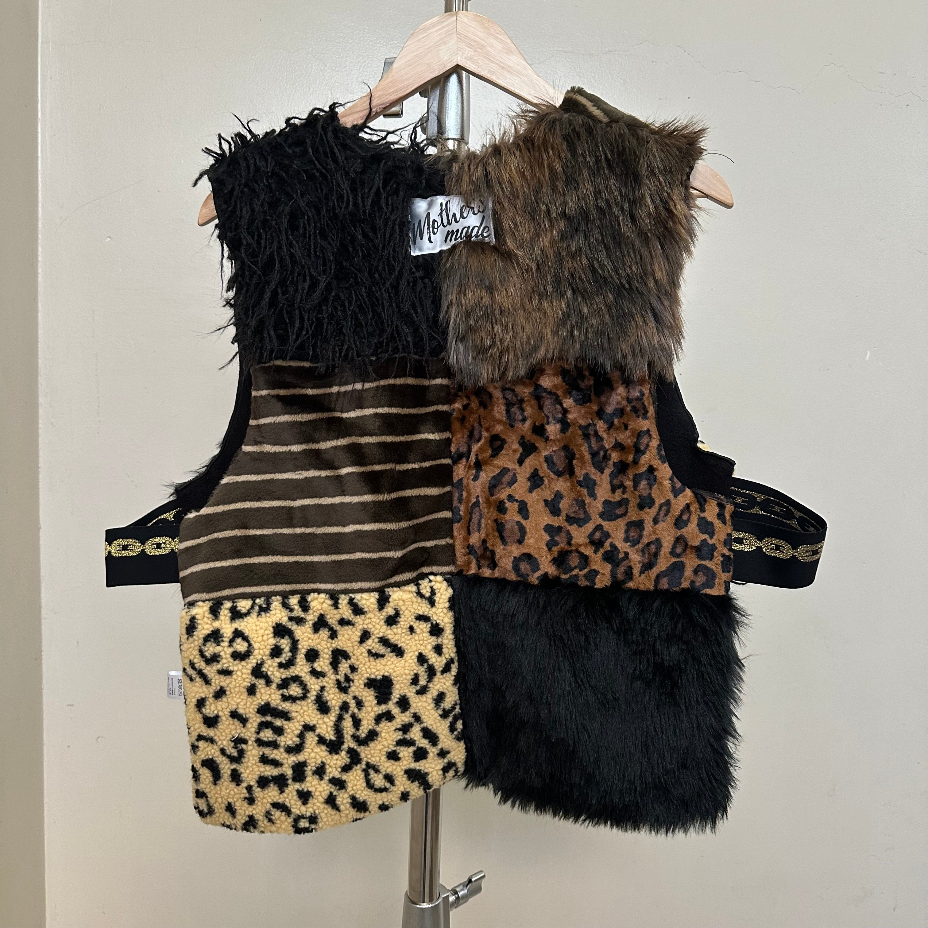 ファーパッチワークベスト