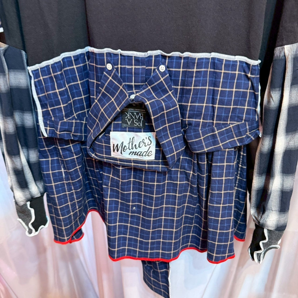 ブルーチェック2-wayトップス