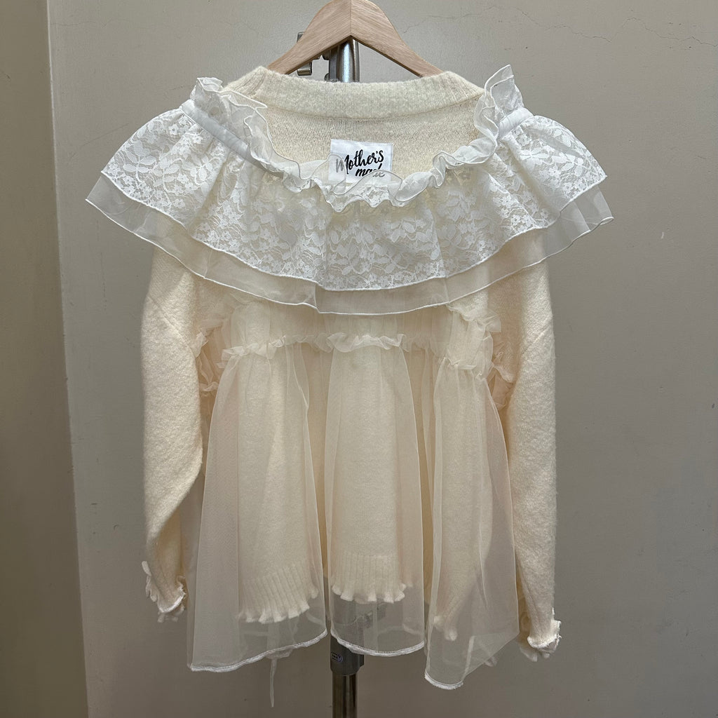 取り外し可能なレース付きチュールセーター