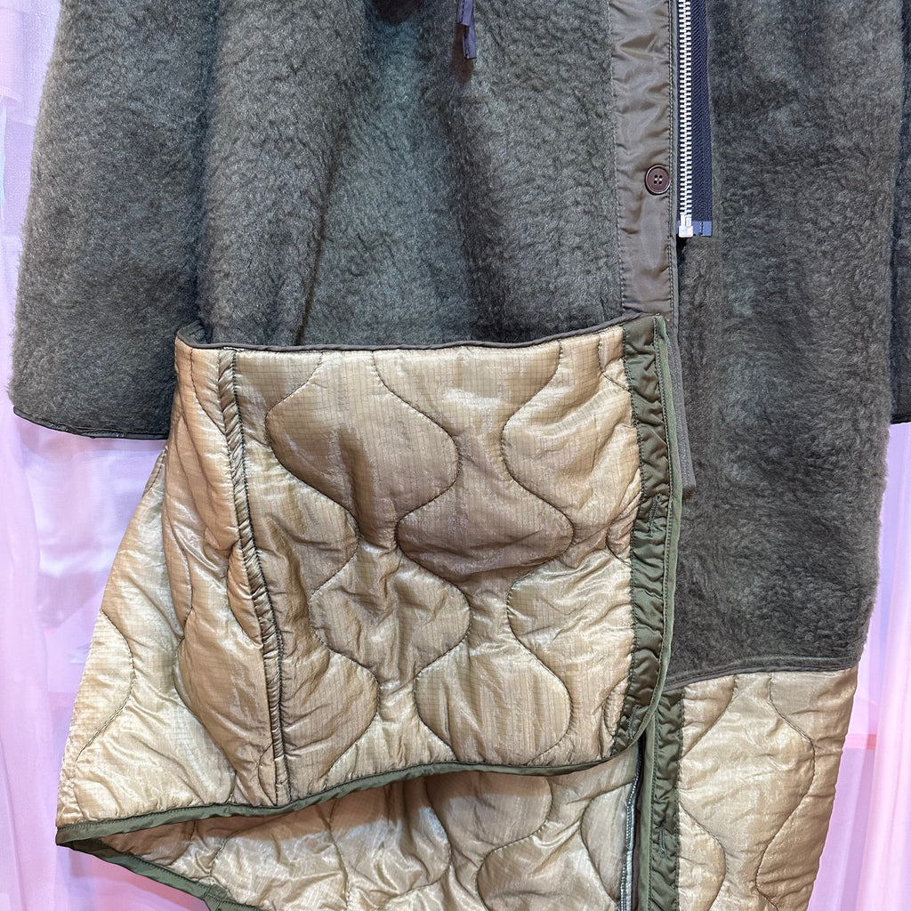 2ピースセットカーキアシンメトリーコート