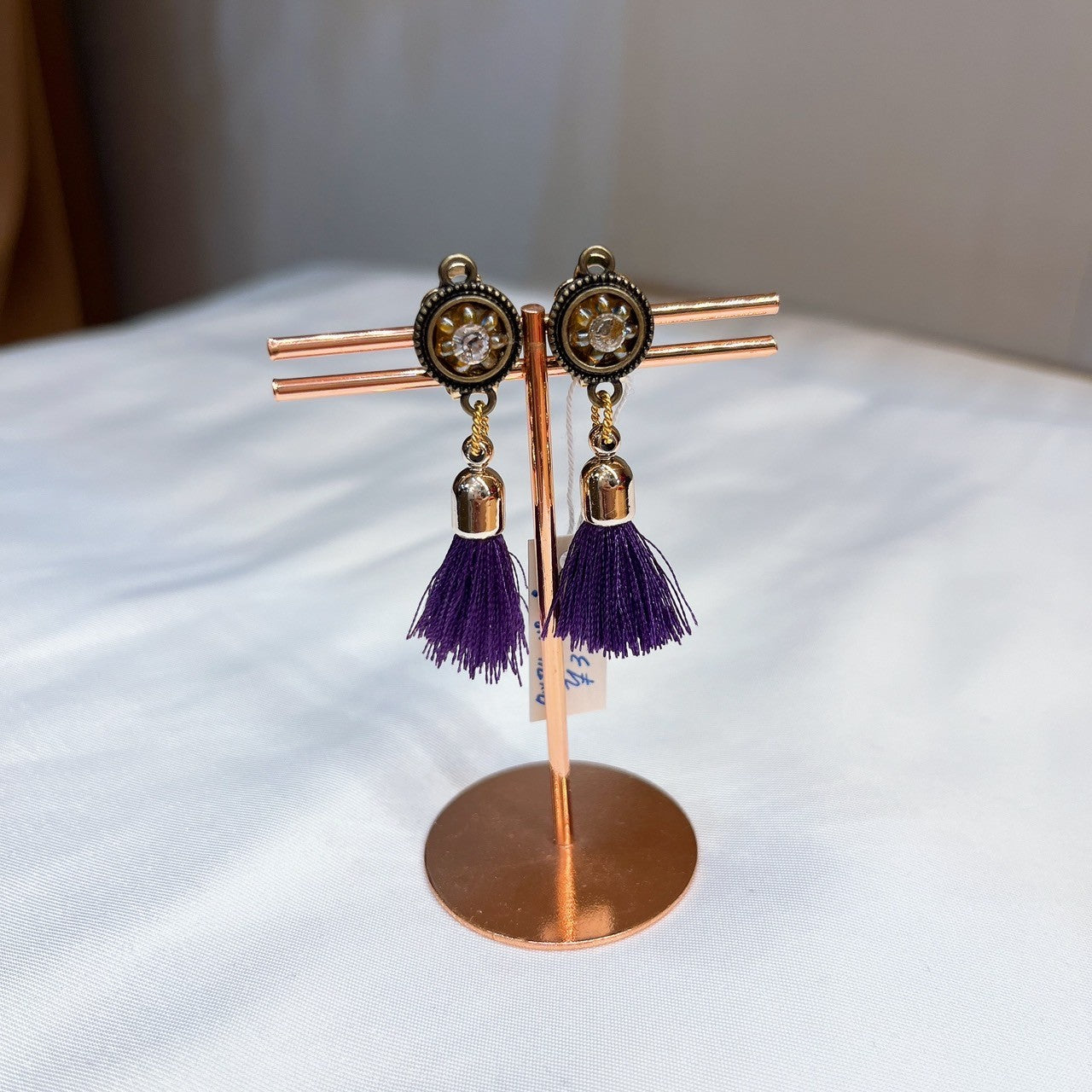 Mother‘s made × UME tassel earrings/violet