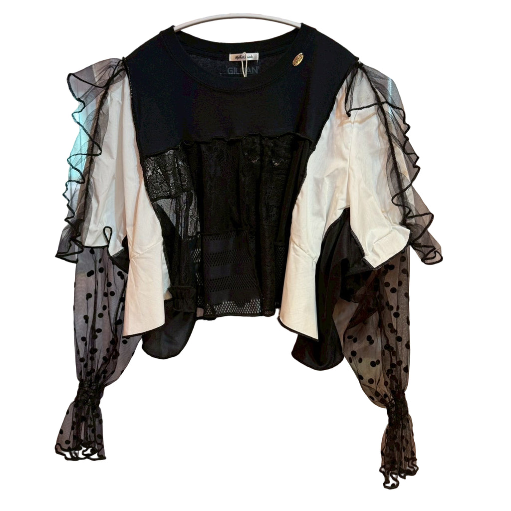 レースパッチワークブラウス