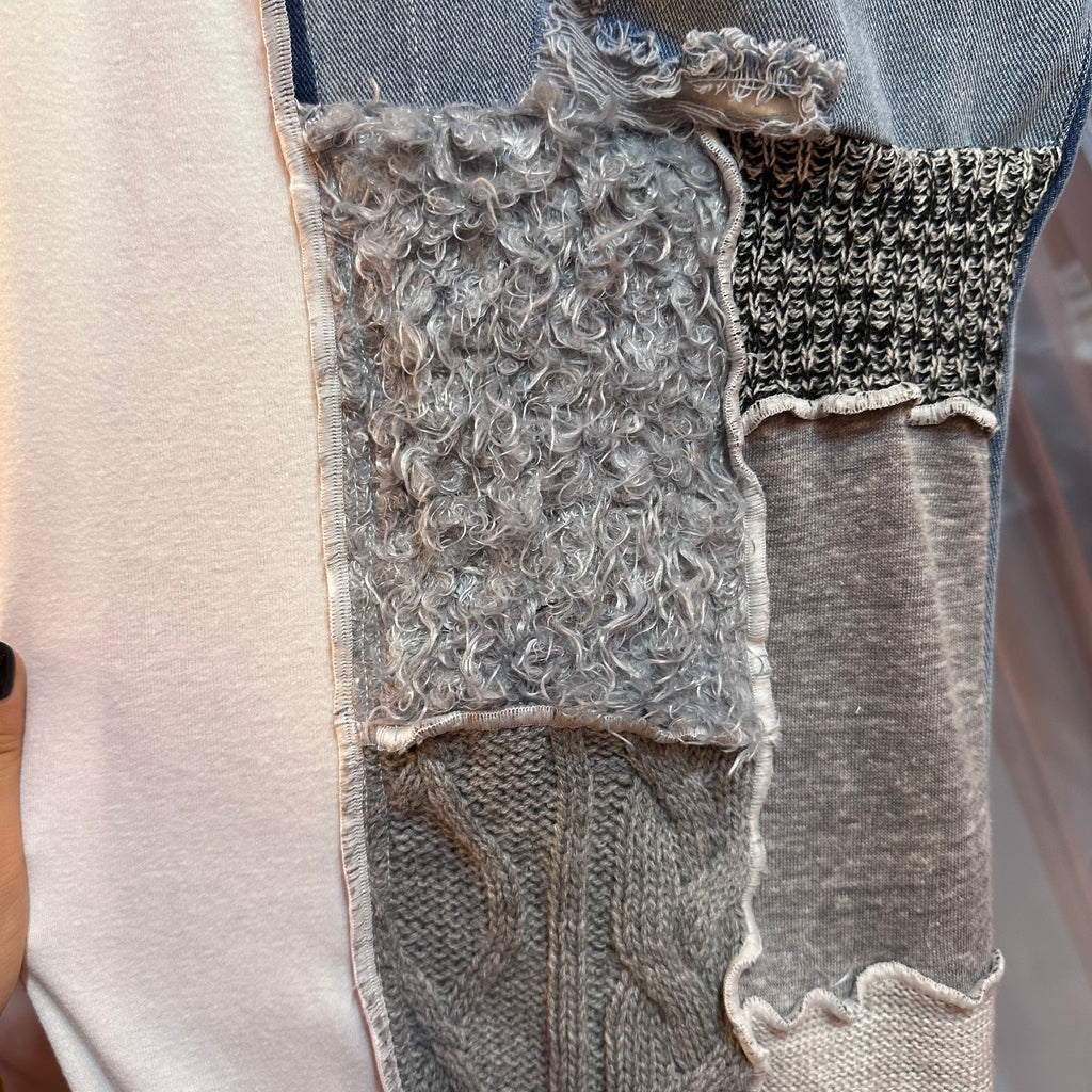 ニットパッチワークデニム