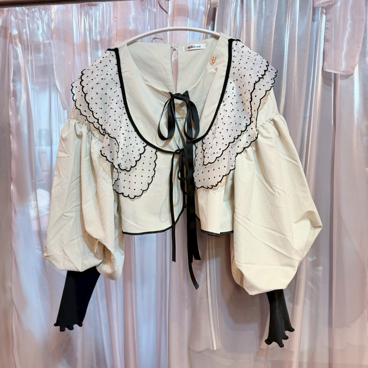 アイボリーレース刺繍バルーンスリーブジャケットハウリー