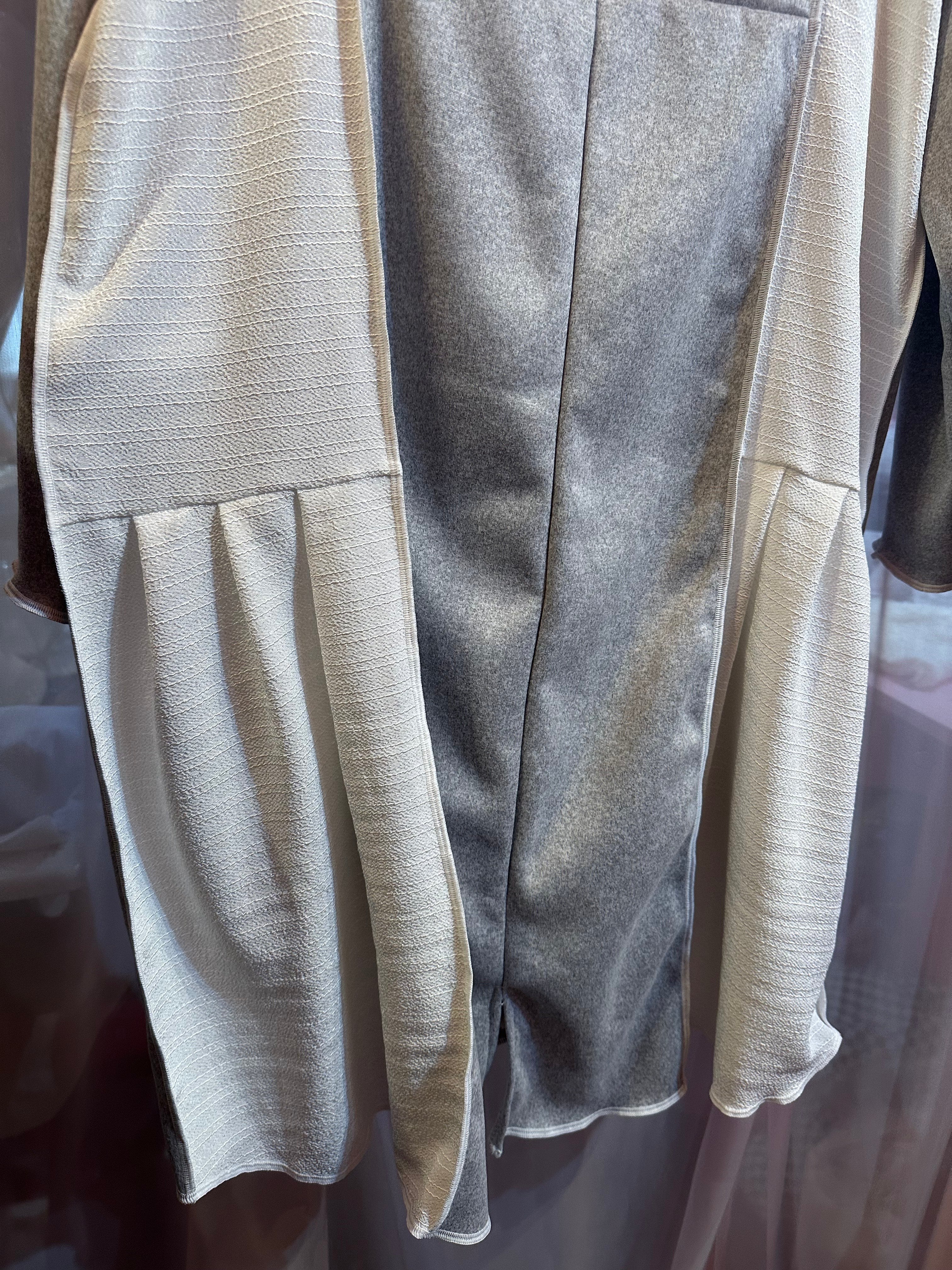 ニットパッチワークフード付きワンピース