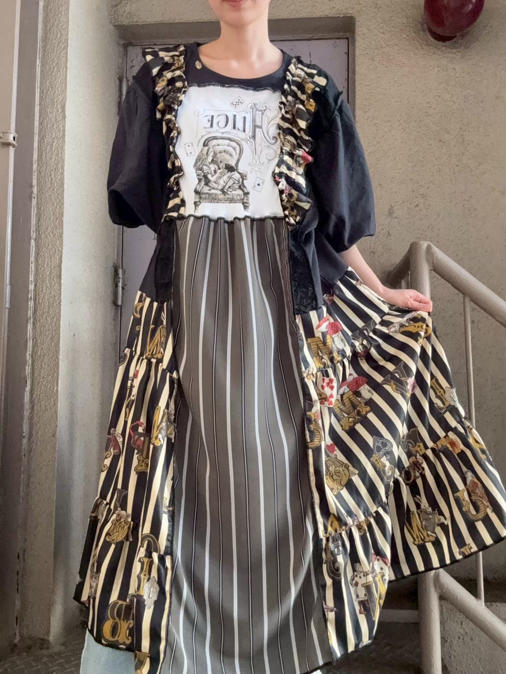 Perla nell'ostricaコラボワンピース（黒×ベージュ）