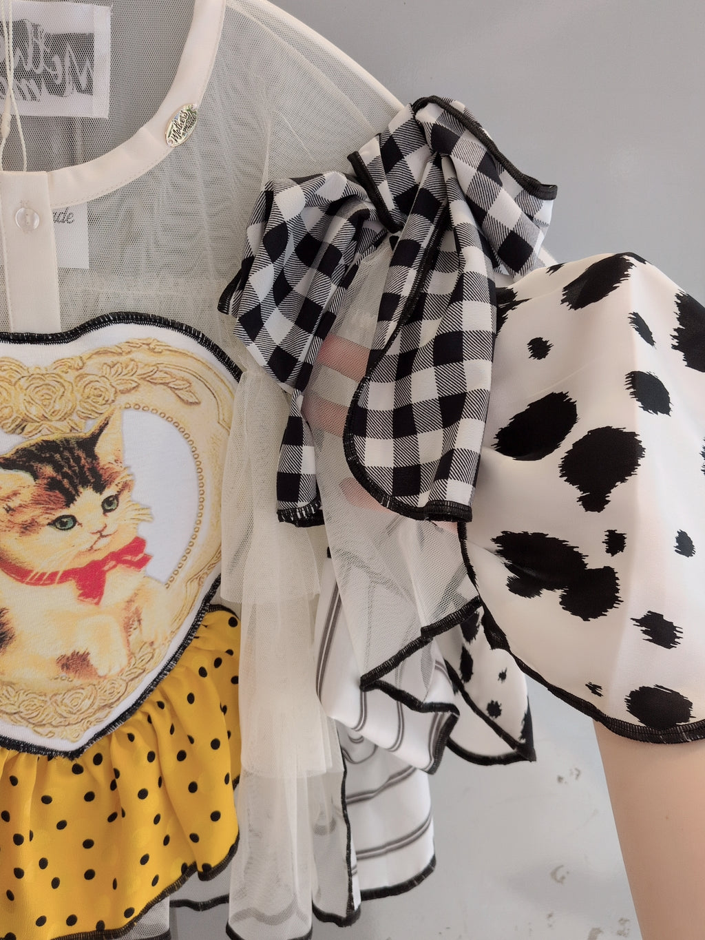 ねこハート♡シフォントップス 白