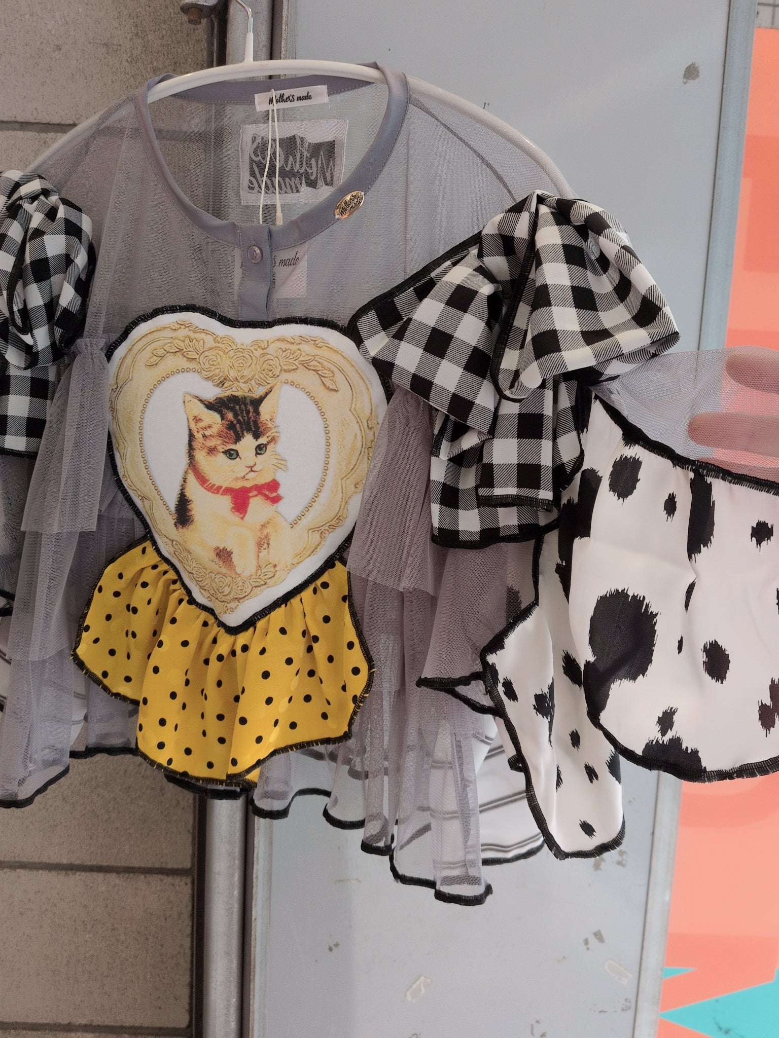 ねこハート♡シフォントップス グレー