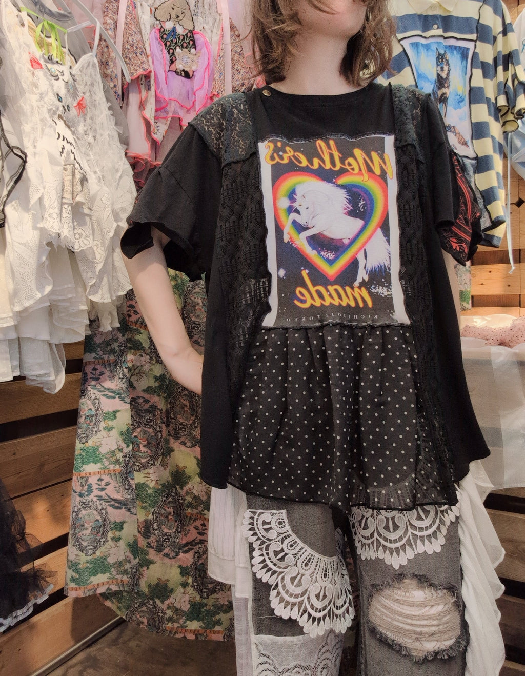 ユニコーン黒半袖Tシャツ