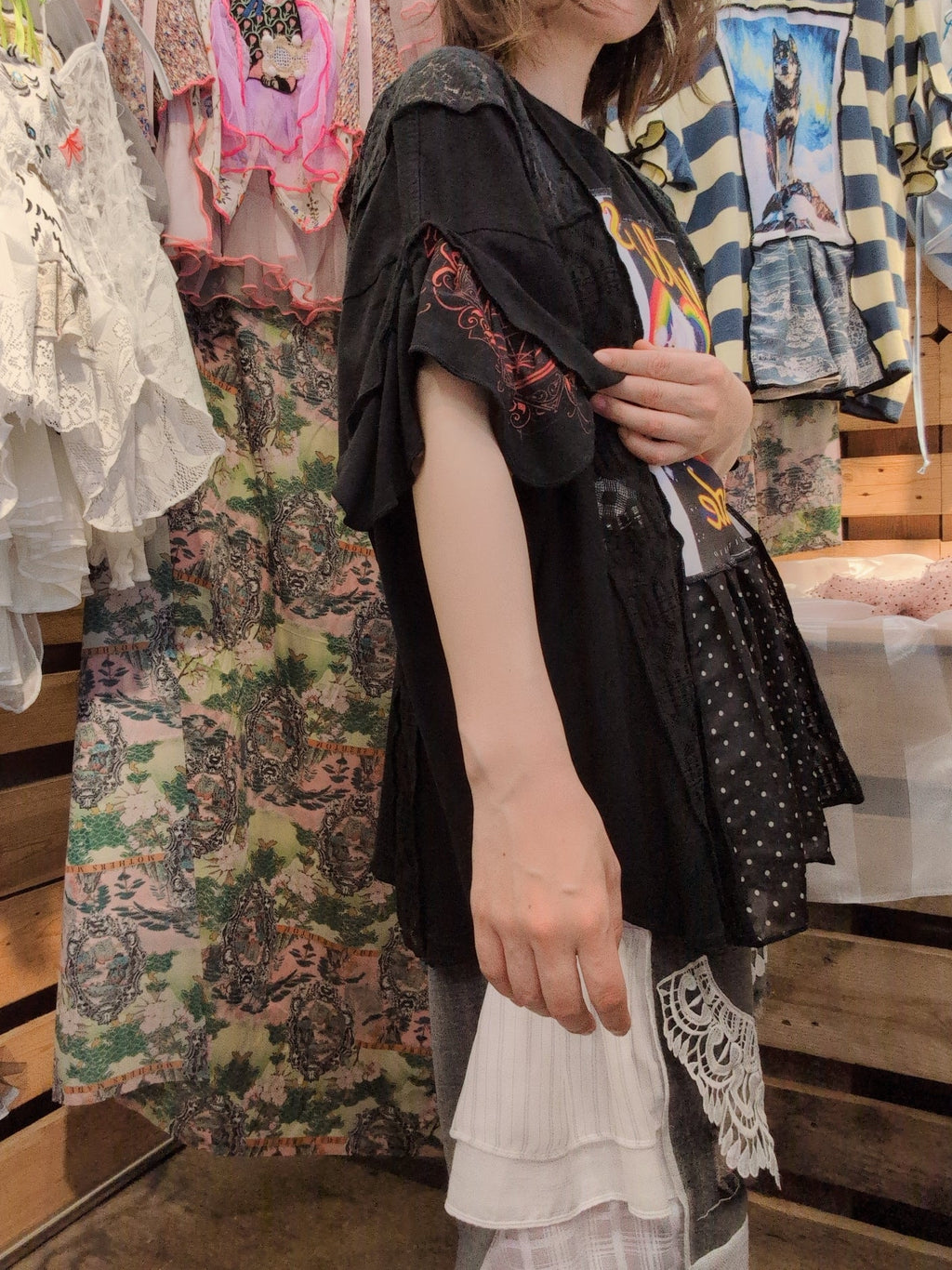 ユニコーン黒半袖Tシャツ