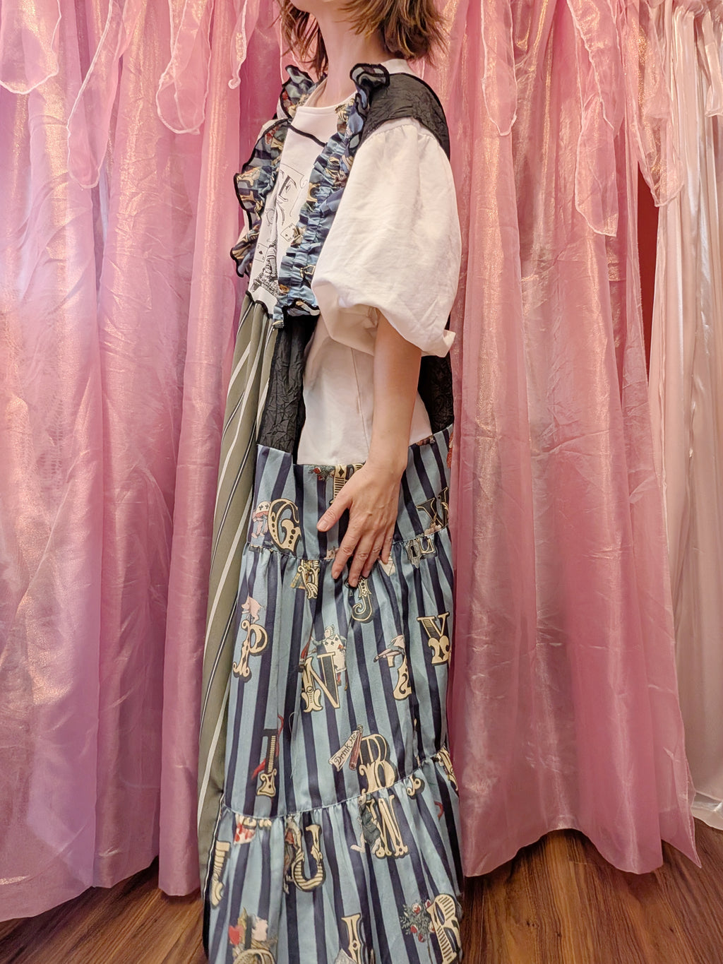 Perla nell'ostricaコラボワンピース（ブルー×ネイビー）