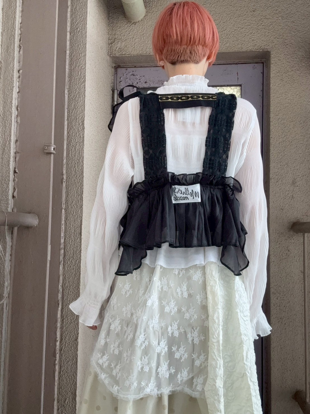 黒シフォンフリルキャミソール